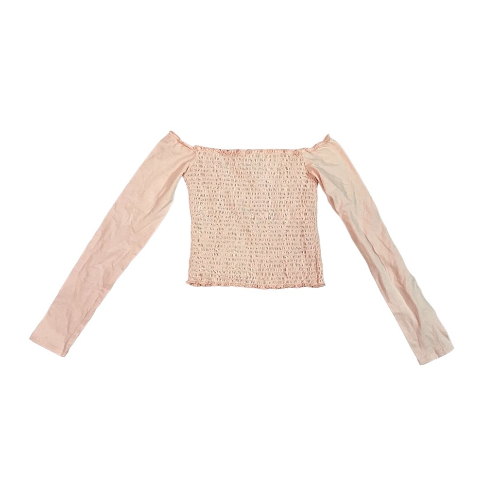 Pink off the shoulder, long sleeve top